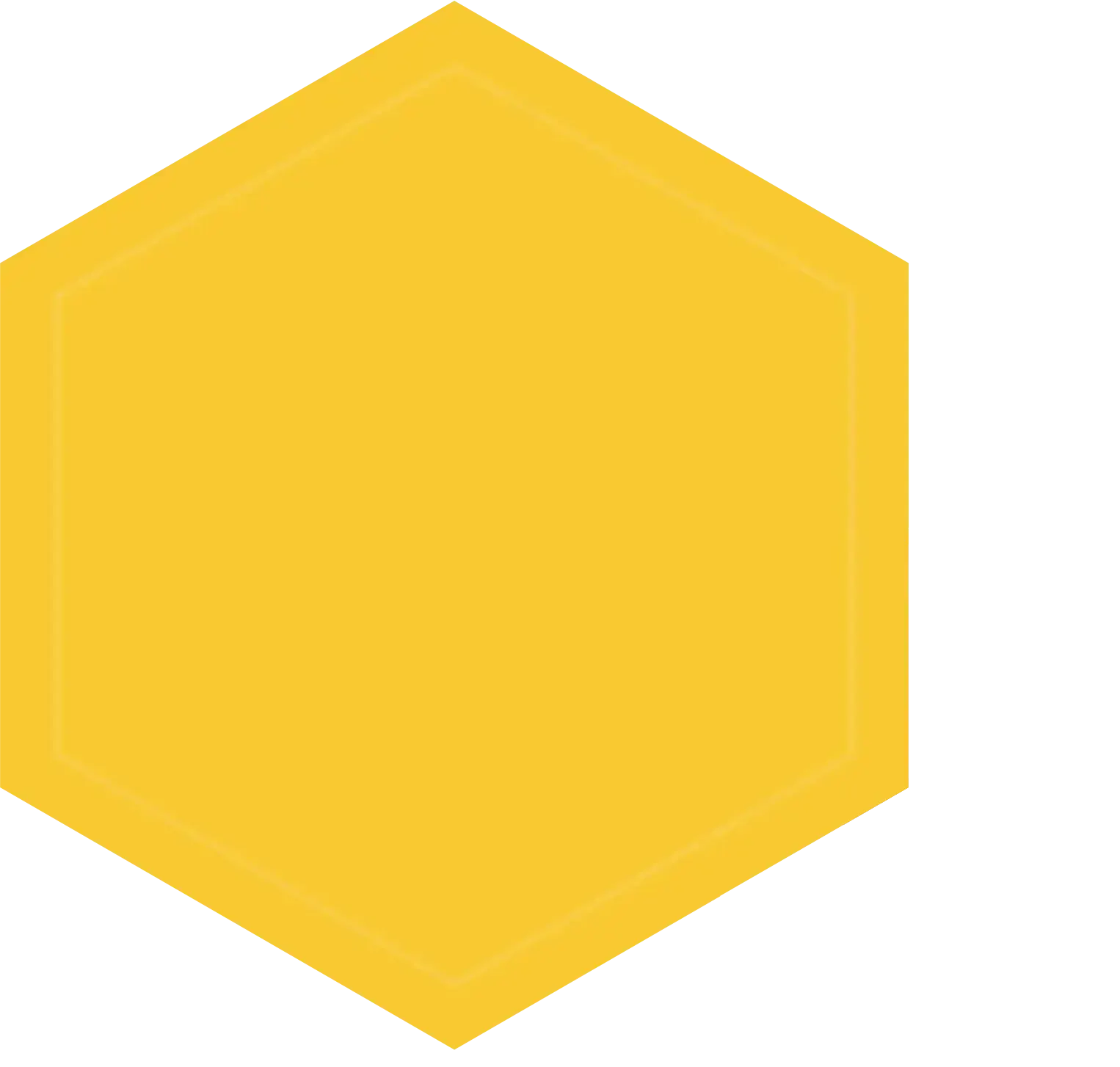 A solid yellow hexagon, part of the Clean Bees Homekeepers brand identity.